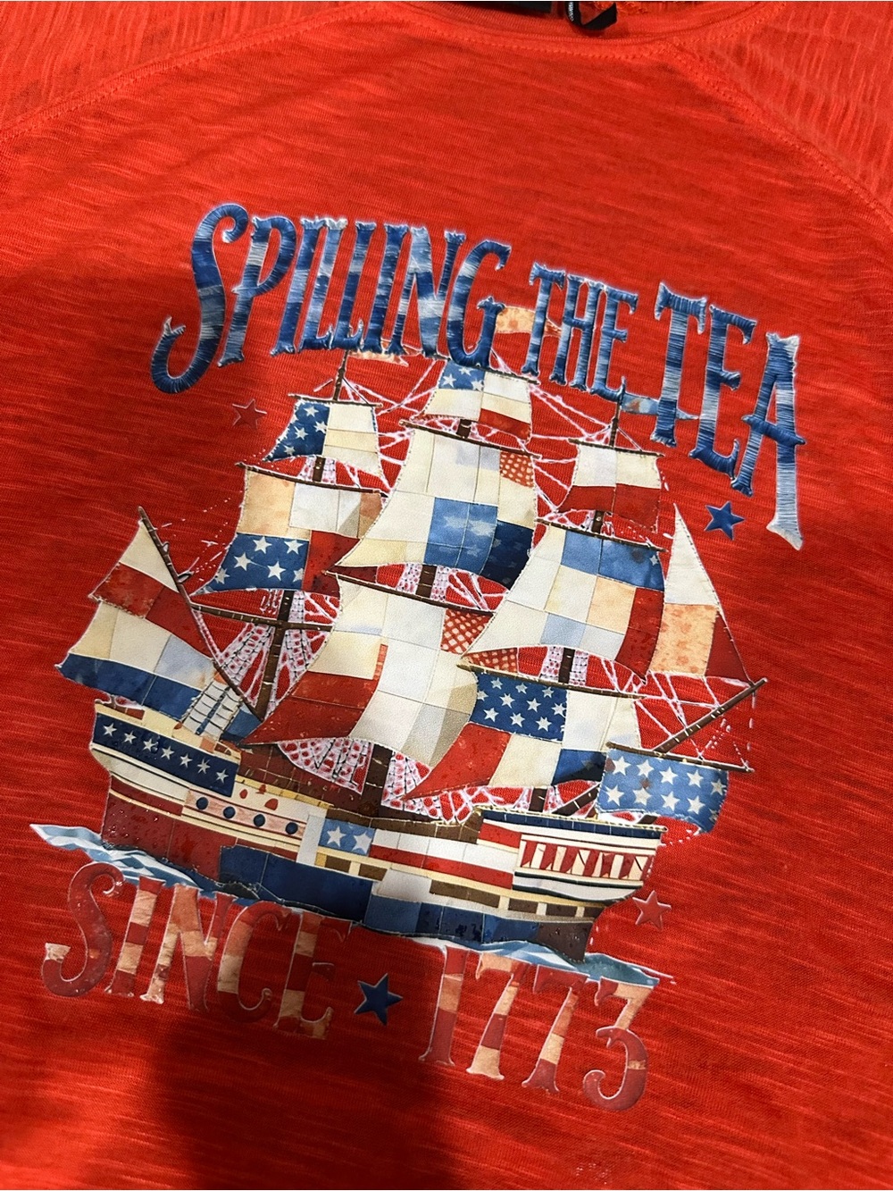 Spilling the Tea since 1773 Cropped Shirt Same Day Shipping - Picture 3 of 4